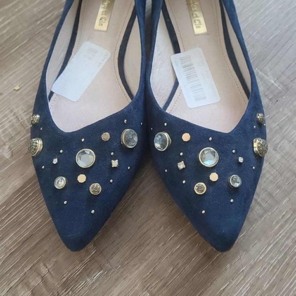 Louise et Cie 'Lo Alwick' Suede‎ Flats with Rhinestones & Studs
